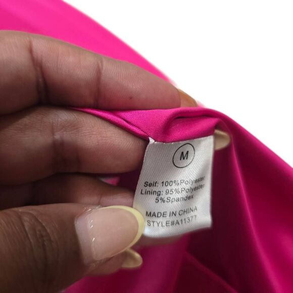 Nova Luxe Blazer Women's Medium‎ Hot Pink Long Sleeve Notch Lapel O-Ring Detail - Picture 5 of 8